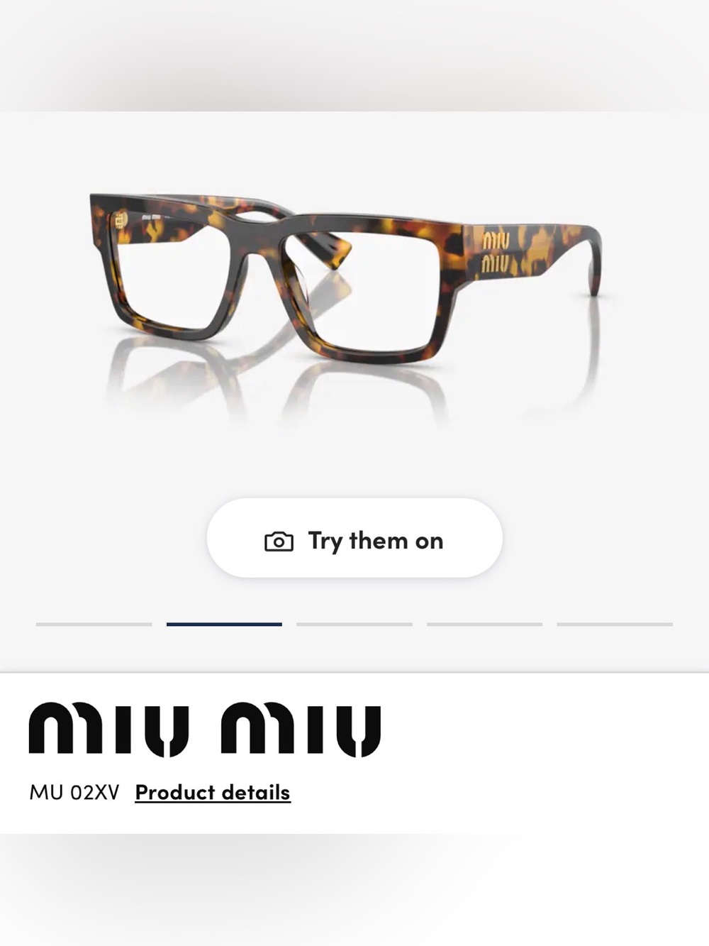 Miu Miu Tortoiseshell Rectangular Acetate Glasses - Brown/Amber